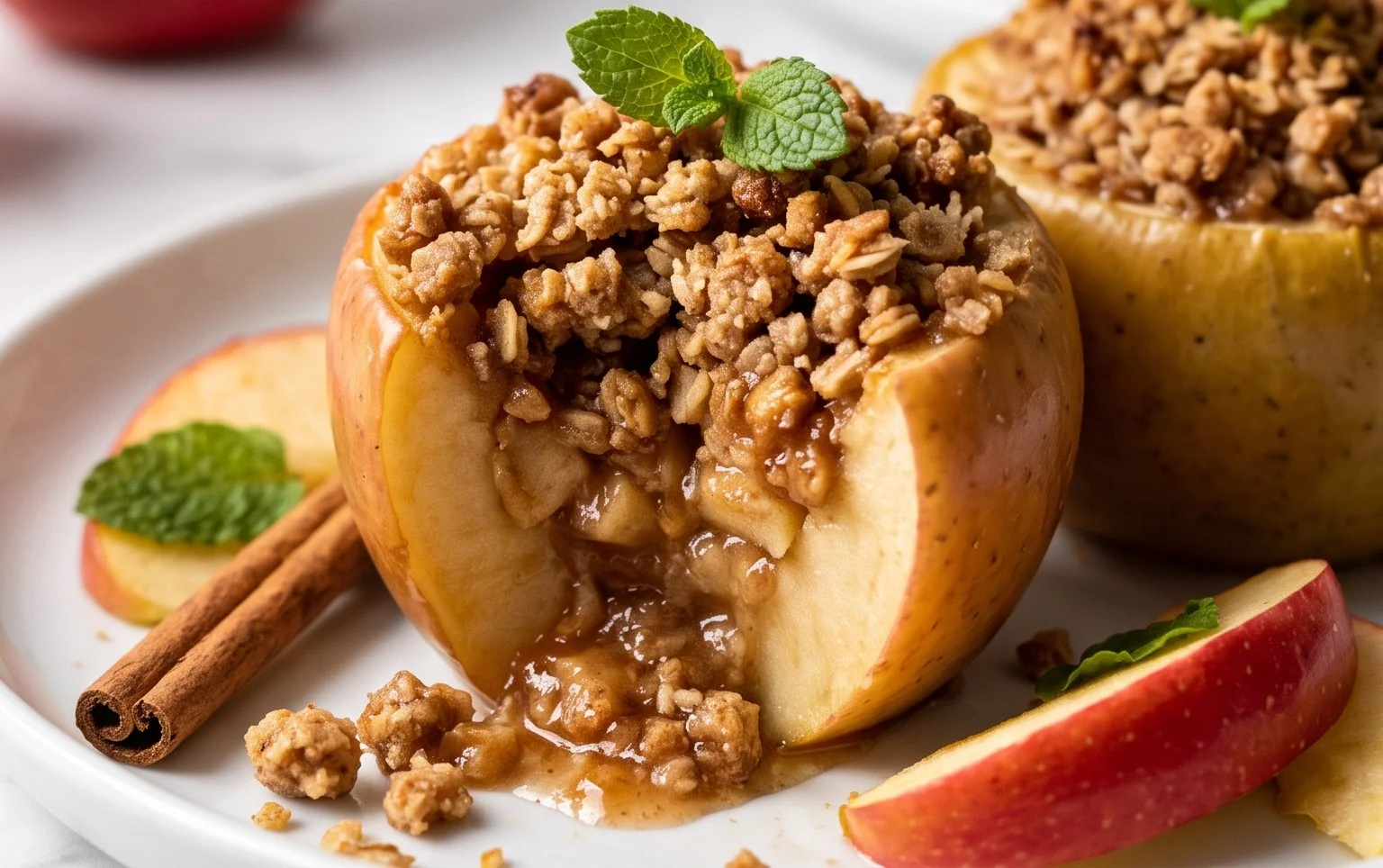 Apple Crisp Stuffed Apples