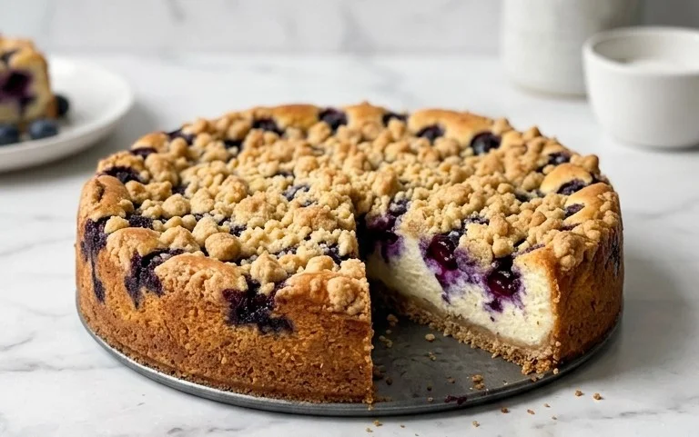 Schneller Blaubeer-Quark-Kuchen mit Streuseln – Sommergenuss