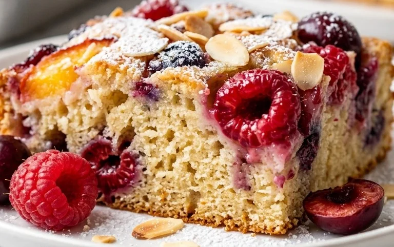 Buttermilchkuchen mit Obst vom Blech