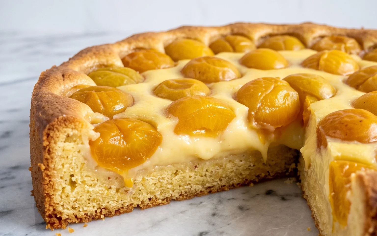Mirabellenkuchen mit Pudding - einfach mit Vanillepudding