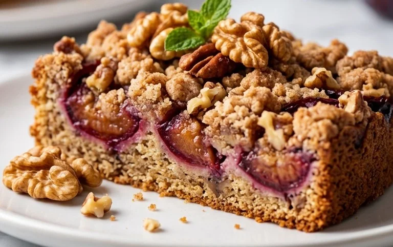 Walnuss-Zwetschgenkuchen mit Zimt-Streuseln
