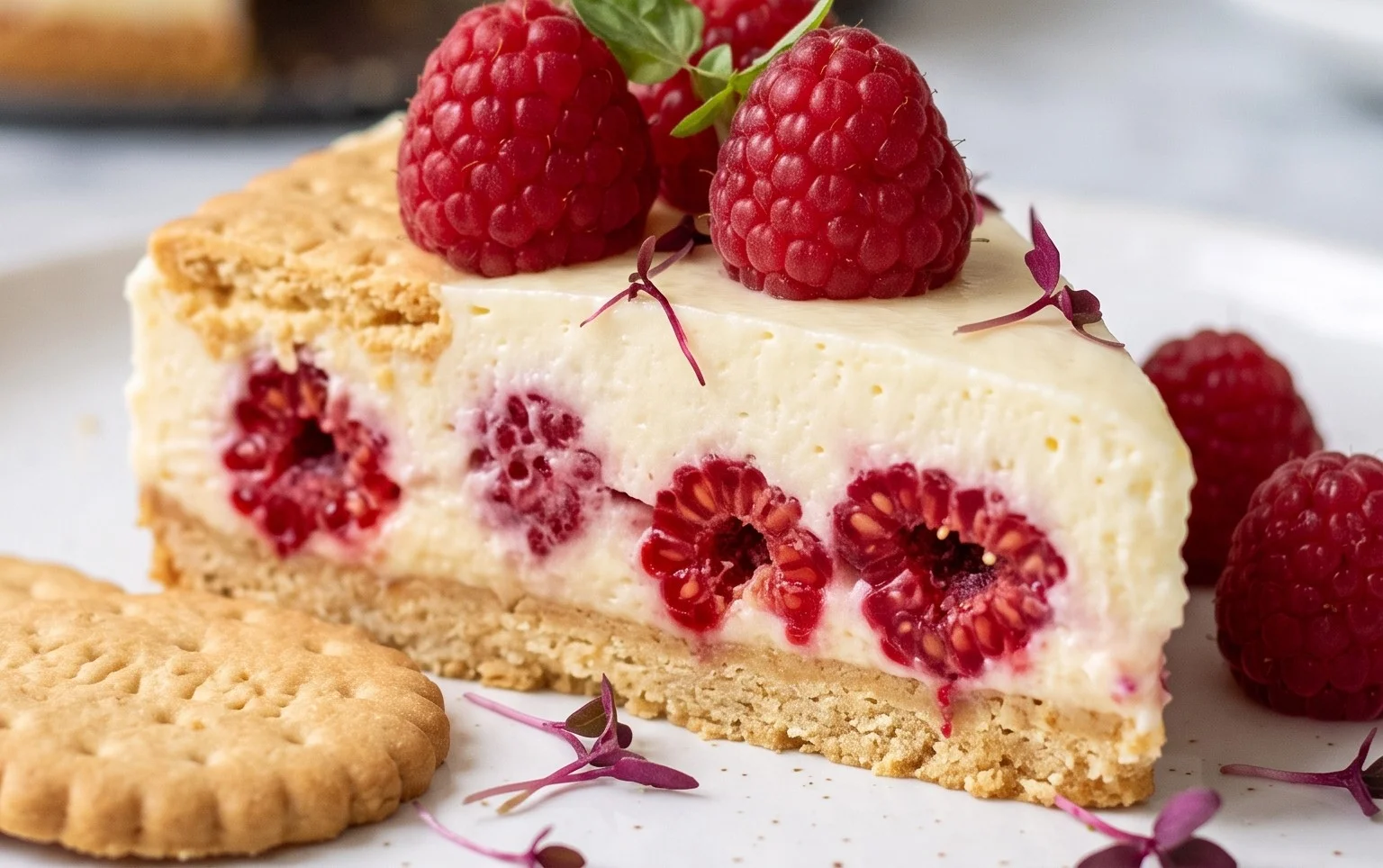 Butterkekskuchen mit Himbeeren: einfach & richtig lecker