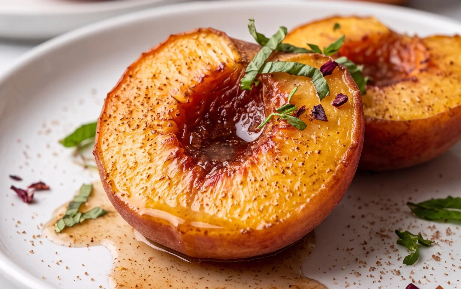 Cinnamon Sugar Baked Peaches