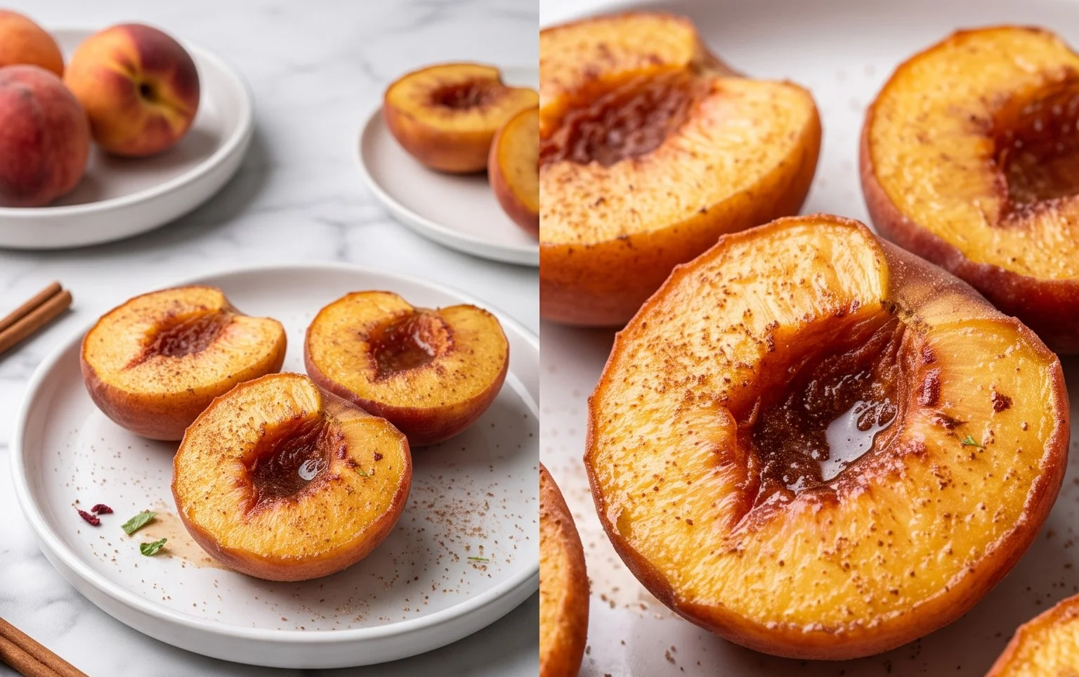 Zimt-Zucker Ofenpfirsiche: Einfaches Dessert